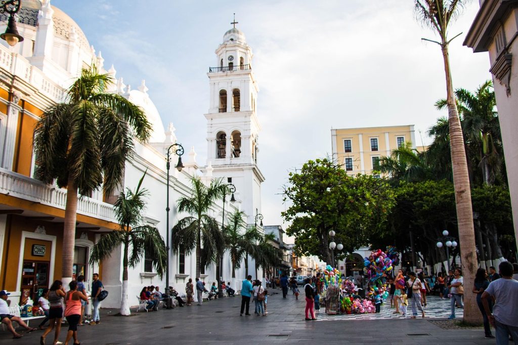 Veracruz, town square scene, Mexico